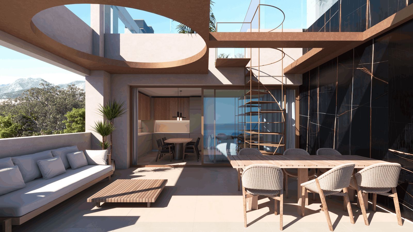 Ruim terras met uitzicht op zee bij Bastión Sea Views.